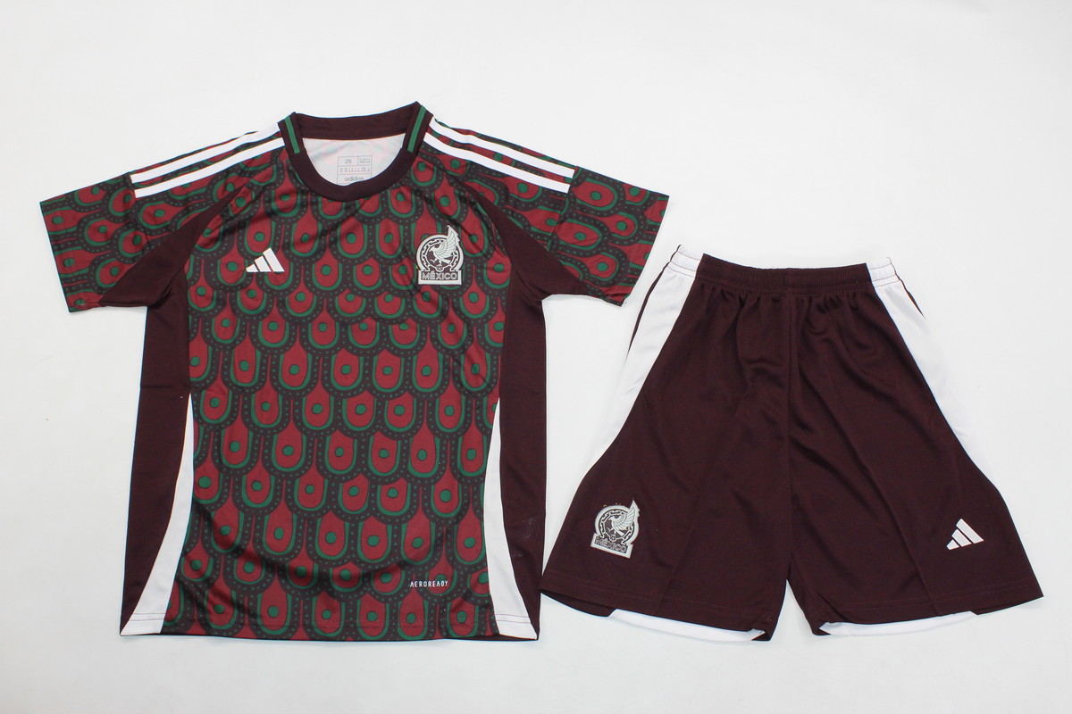 Kids-Mexico 2024 Home Soccer Jersey
